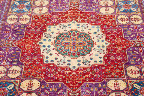 Chobi Purple Hand Knotted 56 X 80  Area Rug 700-145555 Image 3