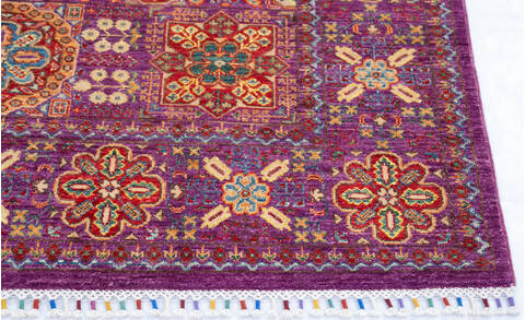 Chobi Purple Hand Knotted 56 X 80  Area Rug 700-145555 Image 4