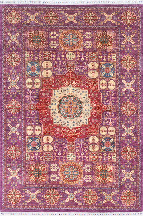Chobi Purple Hand Knotted 56 X 80  Area Rug 700-145555 Image 0
