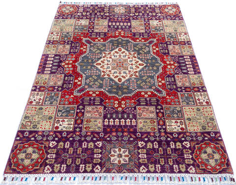 Chobi Purple Hand Knotted 41 X 59  Area Rug 700-145557 Image 1