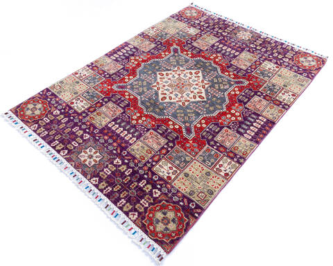 Chobi Purple Hand Knotted 41 X 59  Area Rug 700-145557 Image 2