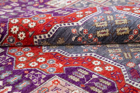 Chobi Purple Hand Knotted 41 X 59  Area Rug 700-145557 Image 5