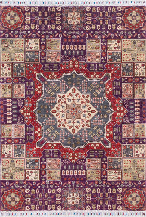 Chobi Purple Hand Knotted 41 X 59  Area Rug 700-145557 Image 0