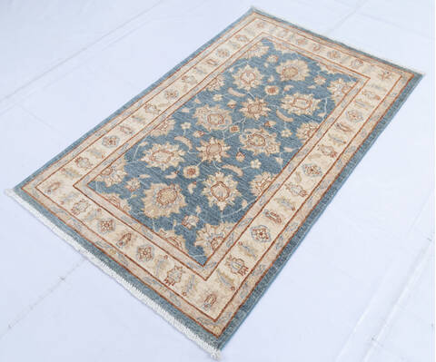 Chobi Blue Hand Knotted 29 X 47  Area Rug 700-145559 Image 2