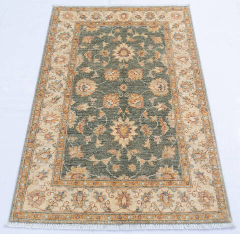 Chobi Green Hand Knotted 29 X 41  Area Rug 700-145561 Image 1