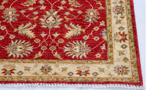 Chobi Beige Runner Hand Knotted 29 X 99  Area Rug 700-145571 Image 4
