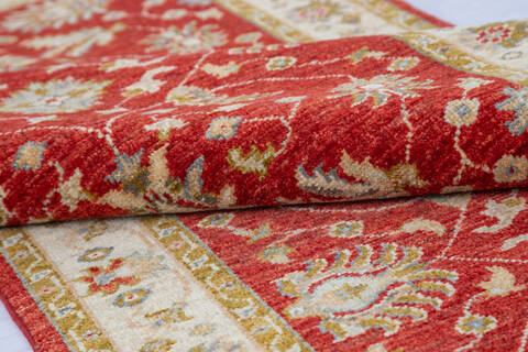 Chobi Beige Runner Hand Knotted 29 X 99  Area Rug 700-145571 Image 5
