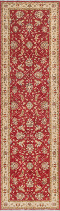 Chobi Beige Runner Hand Knotted 29 X 99  Area Rug 700-145571 Image 0