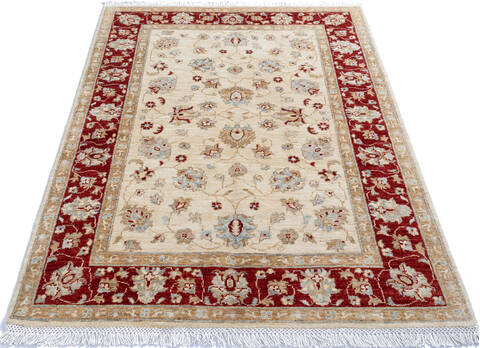 Chobi Beige Hand Knotted 42 X 59  Area Rug 700-145574 Image 1