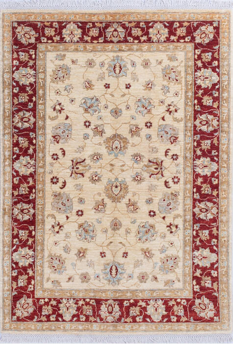 Chobi Beige Hand Knotted 42 X 59  Area Rug 700-145574 Image 0