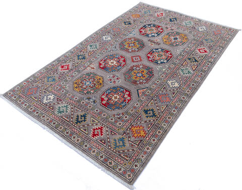Chobi Grey Hand Knotted 310 X 62  Area Rug 700-145588 Image 2