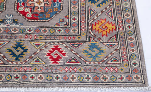Chobi Grey Hand Knotted 310 X 62  Area Rug 700-145588 Image 4
