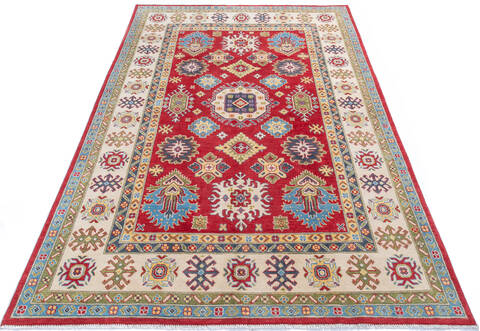 Kazak Red Hand Knotted 67 X 911  Area Rug 700-145614 Image 1