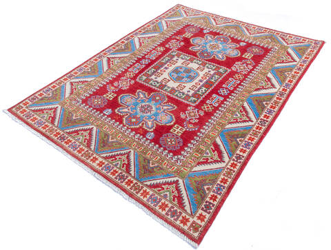 Kazak Red Hand Knotted 50 X 65  Area Rug 700-145618 Image 2
