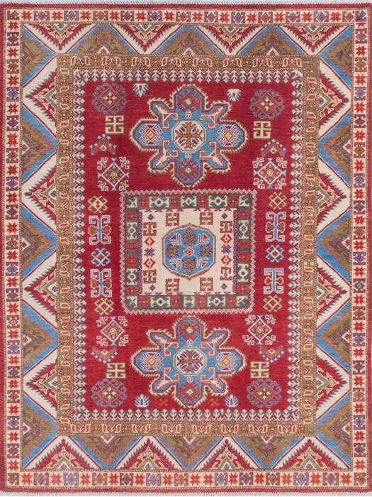 Kazak Red Hand Knotted 50 X 65  Area Rug 700-145618 Image 0