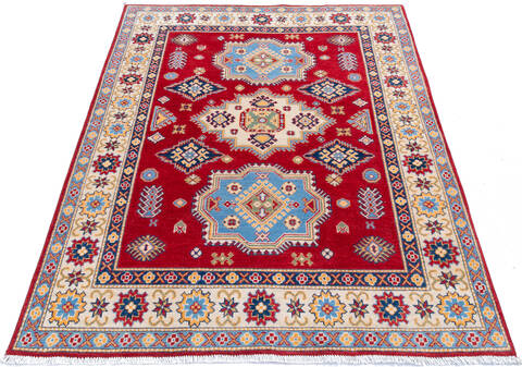 Kazak Red Hand Knotted 51 X 68  Area Rug 700-145649 Image 1