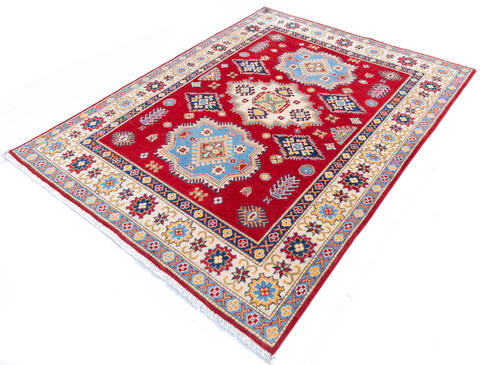Kazak Red Hand Knotted 51 X 68  Area Rug 700-145649 Image 2