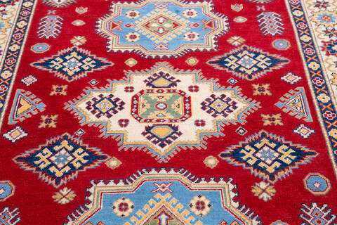 Kazak Red Hand Knotted 51 X 68  Area Rug 700-145649 Image 3