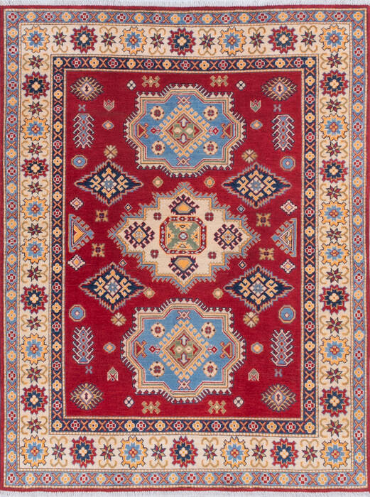 Kazak Red Hand Knotted 51 X 68  Area Rug 700-145649 Image 0