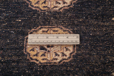 Bokhara Black Runner Hand Knotted 27 X 98  Area Rug 700-145690 Image 6