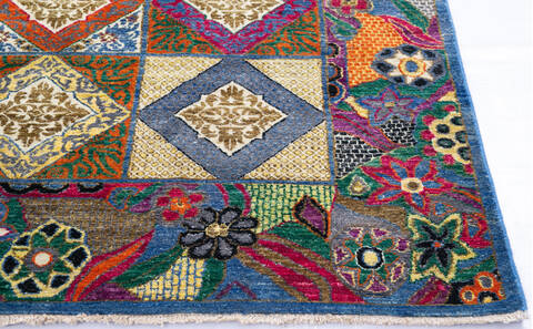 Chobi Multicolor Hand Knotted 80 X 102  Area Rug 700-145744 Image 4