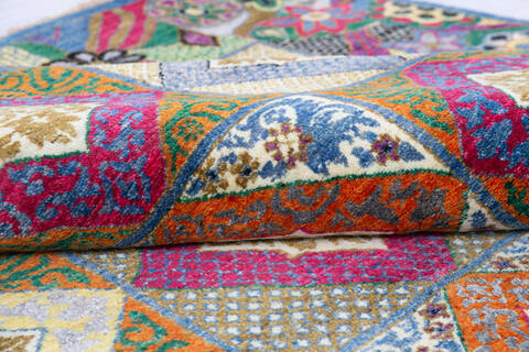 Chobi Multicolor Hand Knotted 80 X 102  Area Rug 700-145744 Image 5