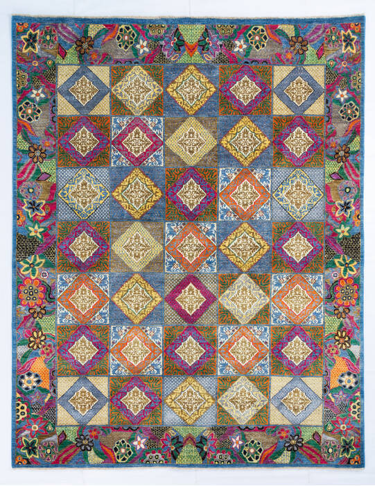 Chobi Multicolor Hand Knotted 80 X 102  Area Rug 700-145744 Image 0