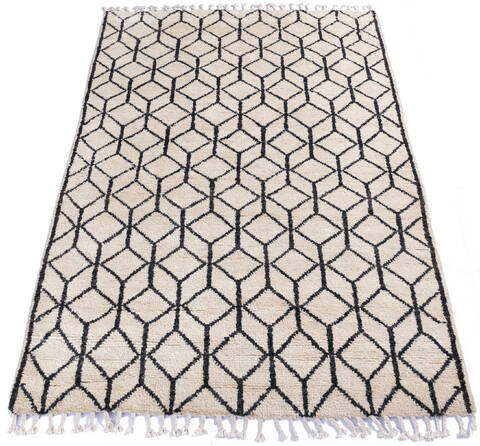 Moroccan White Hand Knotted 41 X 63  Area Rug 700-145761 Image 1