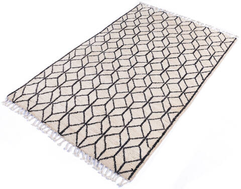 Moroccan White Hand Knotted 41 X 63  Area Rug 700-145761 Image 2