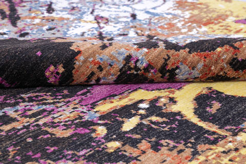 Modern Multicolor Hand Knotted 81 X 103  Area Rug 700-145801 Image 5