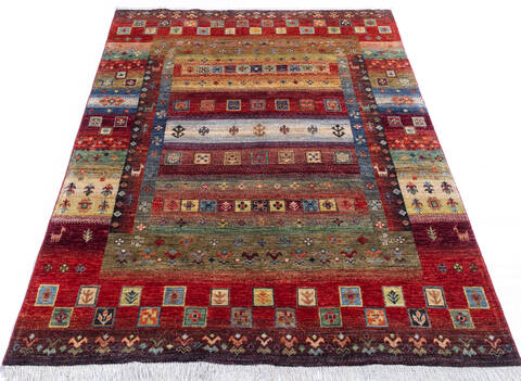 Chobi Red Hand Knotted 59 X 80  Area Rug 700-145896 Image 1