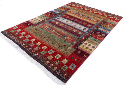 Chobi Red Hand Knotted 59 X 80  Area Rug 700-145896 Image 2