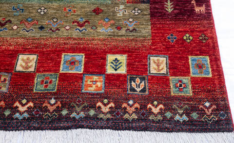 Chobi Red Hand Knotted 59 X 80  Area Rug 700-145896 Image 4