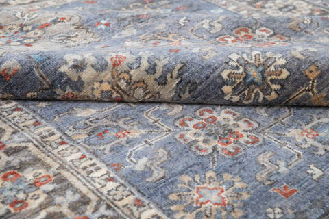 Chobi Grey Hand Knotted 410 X 67  Area Rug 700-145959 Image 5
