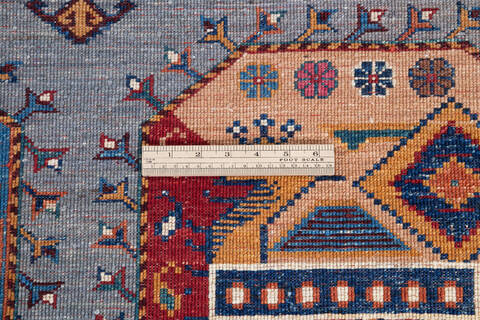 Chobi Grey Hand Knotted 53 X 61  Area Rug 700-145961 Image 6