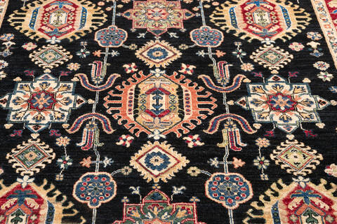 Chobi Black Hand Knotted 68 X 98  Area Rug 700-145967 Image 3