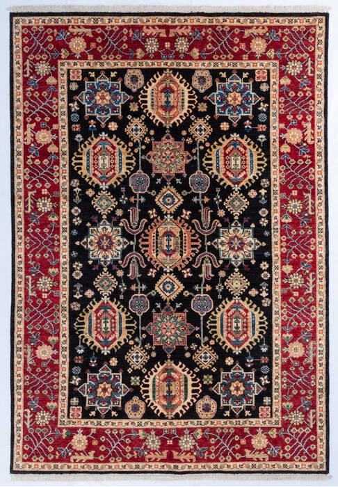 Chobi Black Hand Knotted 68 X 98  Area Rug 700-145967 Image 0