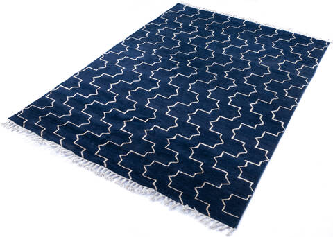 Pak-Persian Blue Hand Knotted 57 X 79  Area Rug 700-145984 Image 2