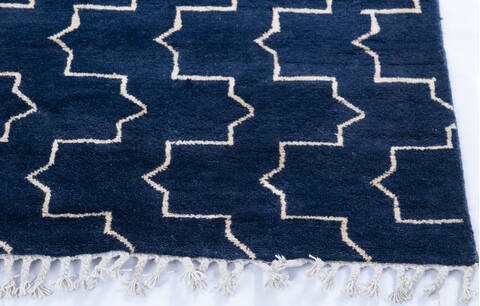 Pak-Persian Blue Hand Knotted 57 X 79  Area Rug 700-145984 Image 4