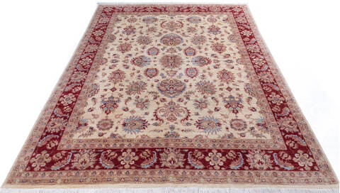 Chobi Beige Hand Knotted 710 X 104  Area Rug 700-146071 Image 1
