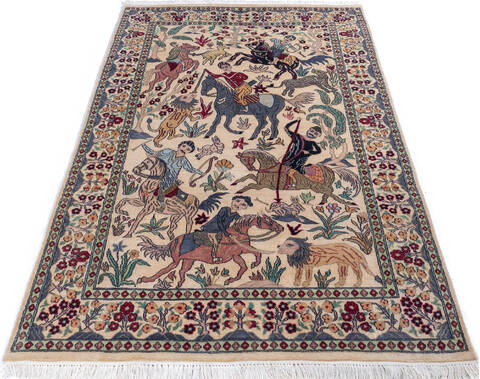 Pak-Persian Beige Hand Knotted 40 X 60  Area Rug 700-146079 Image 1