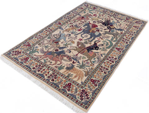 Pak-Persian Beige Hand Knotted 40 X 60  Area Rug 700-146079 Image 2