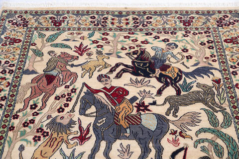 Pak-Persian Beige Hand Knotted 40 X 60  Area Rug 700-146079 Image 3