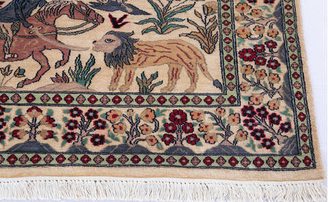 Pak-Persian Beige Hand Knotted 40 X 60  Area Rug 700-146079 Image 5