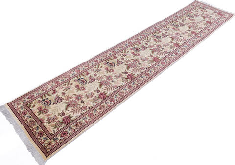 Pak-Persian Beige Runner Hand Knotted 26 X 125  Area Rug 700-146087 Image 2
