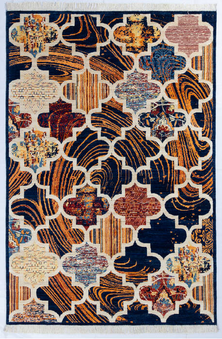 Modern Multicolor Hand Knotted 60 X 90  Area Rug 700-146094 Image 0