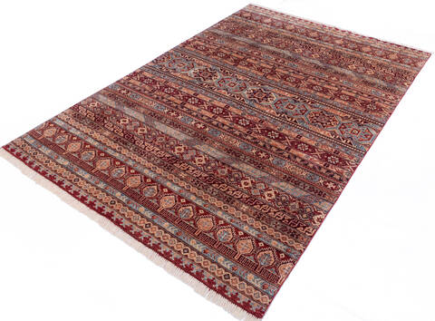 Chobi Red Hand Knotted 66 X 99  Area Rug 700-146098 Image 2