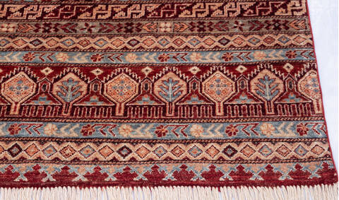 Chobi Red Hand Knotted 66 X 99  Area Rug 700-146098 Image 4