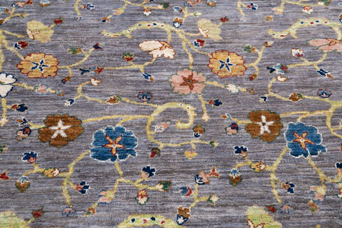 Chobi Grey Hand Knotted 56 X 710  Area Rug 700-146103 Image 3