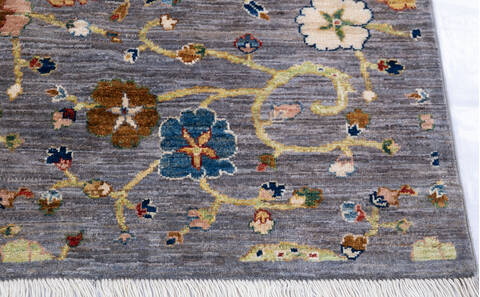 Chobi Grey Hand Knotted 56 X 710  Area Rug 700-146103 Image 4